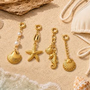 จี้รูปสัตว์ทะเลเคลือบทอง 18K PVD กันน้ำ ไม่หมอง สำหรับผู้หญิง สไตล์ซัมเมอร์ ชาร์มสำหรับชุดบิกินี่ ชุดว่ายน้ำ สแตนเลส - Product Image 2