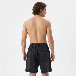 Shorts Bermuda pour Homme en Coton Lavé Écologique Couleur Unie avec Logo Avant, Taille Élastique à Cordon, Style Décontracté, Idéal pour le Sport et les Activités de Plein Air - Product Image 5