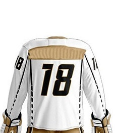 Maillot de hockey sur glace personnalisé blanc et or en maille respirante avec fermeture éclair demi-plateau pour adulte – Uniforme d'équipe - Product Image 3