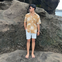 Soldes d'Été Chauds Tenue de Couple en Rayonne de Haute Qualité – Robe Inspirée d'Hawaï pour Femme et Chemise pour Homme Vêtements des Îles d'Asie et du Pacifique