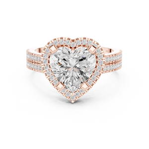 Bague de fiançailles classique en or 10k 14k 18k avec diamant de 2,5 carats de taille cœur cultivé en laboratoire, rapport IGI, VVS DEF, pour anniversaire et mariage - Product Image 1