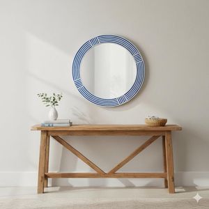 Handcrafted Bone Inlay <b>Mirror</b> <b>Frame</b> Decorative Wall <b>Mirror</b> With Intricate Geometric Pattern For Luxury Home Interiors - Product Image 3