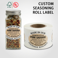 Étiquette enroulable pour pot à condiments, résistante à l'eau et à l'huile, impression personnalisée sur vinyle, emballage pour bouteilles de cuisine, impression d'autocollants