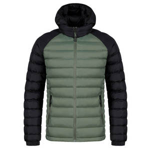Custom <b>Men</b> Plus Sizes Winter Stand Collar Solid Color Waterproof Front Hooded Zipper Casual Outdoor High Quality Puffer Jacket - Product Image 2