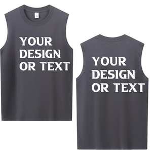 GURUNA-Z-INDUSTRY Custom Breathable Cotton Washed Crew Neck <b>Tank</b> <b>Top</b> <b>Men</b> Sleeveless Tee Ribbed Hem Casual Streetwear Embroidery - Product Image 5