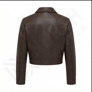 Chaqueta de Cuero de Invierno para Mujer al por Mayor, Personalizada, de Alta Calidad, Transpirable, de Lona Tejida, Servicio OEM de Moda - Product Image 3