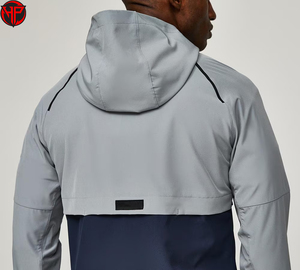 Conjunto Deportivo para Hombre, Chaqueta Impermeable con Capucha y Estampado de Bloques de Color, Pantalones Deportivos de Secado Rápido para Correr - Product Image 6