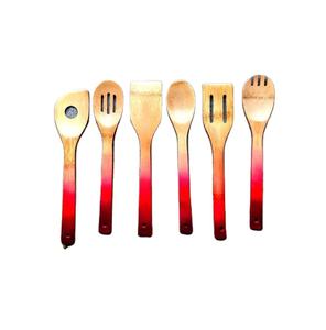 Spatule de cuisine confortable en bois et résine avec support – Ustensile de cuisine naturel pour une utilisation optimale - Product Image 1