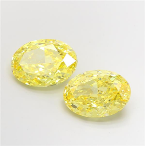 Diamant de laboratoire jaune vif brillant taille ovale, certifié CVD, pierre précieuse lâche de luxe pour la joaillerie fine et l'art - Product Image 2