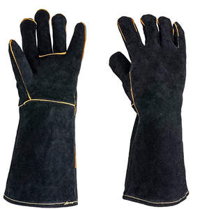 Gants de sécurité en cuir jaune HARAZ HRZ-141, protection thermique, longueur coude, non doublés, style uni, détection d'aiguilles, compatibles écrans tactiles, quatre doigts - Product Image 6