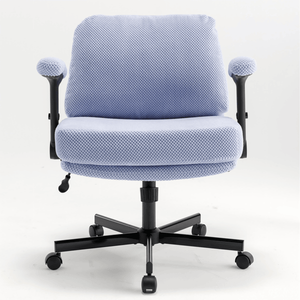 Sedia da Ufficio Confortevole con Seduta Larga, Cuscino Spesso, Design Girevole Regolabile, Braccioli Ribaltabili, Ruote Girevoli in PU - Product Image 1
