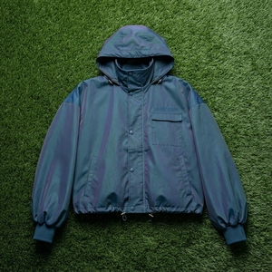 เสื้อแจ็คเก็ตกันลมแบบมีฮู้ดสีรุ้งสำหรับผู้หญิง แจ็คเก็ตอเนกประสงค์สำหรับกิจกรรมกลางแจ้งแบบซิปเต็มตัว มีกระเป๋าหน้าอกและชายเสื้อปรับได้ - Product Image 5