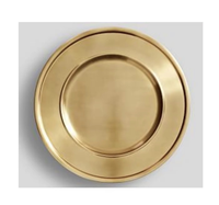 Assiette de Présentation Métallique Dorée Mate pour Mariages, Événements, Services de Traiteur, Décoration de Table en Laiton
