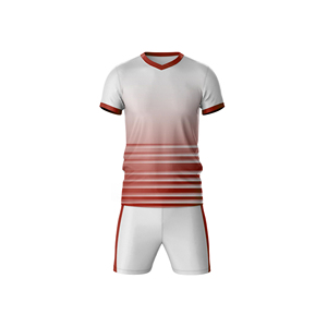Ensemble de maillots de football pour hommes, blanc et vert dégradé, sublimé, 100% polyester, évacuation de l'humidité, col personnalisé, sans manches, élastique - Product Image 5