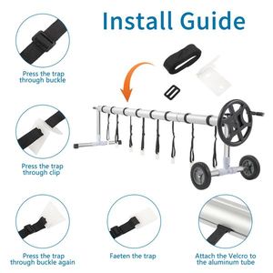 14ft Five-Section (1.15m Each) Pool Cover Reel Load Bearing 60kg Black Swimming Pool Film Roll - Product Image 6