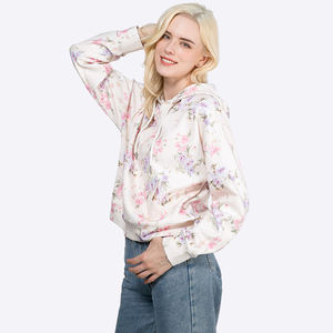 Sudadera con Capucha Estampada Floral de Capa de Aire para Mujer, Venta al por Mayor - Product Image 3
