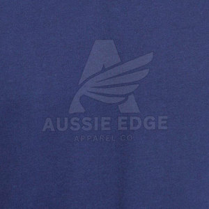T-shirt à manches courtes bleu marine pour homme, coupe classique, col rond, jersey décontracté, 100% coton, bordure contrastée, logo imprimé - Product Image 5