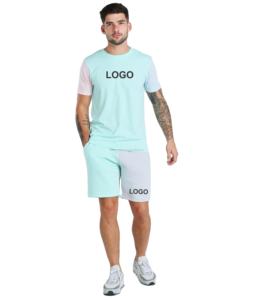 Conjunto de camiseta y pantalones cortos con estampado de letras para hombre, ropa informal con pantalones cortos, de marca, para verano - Product Image 1