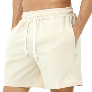 Shorts en molleton uni pour hommes avec logo personnalisé, taille élastique en coton, service OEM, vente en gros - Product Image 2