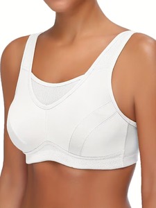 Female High <b>Compression</b> Athletic Bra Adjustable Back Closure Breathable Mesh Front Panel Sports Tank <b>Top</b> Custom Factory - Product Image 1
