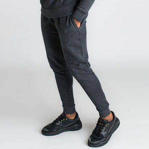 Survêtement à capuche gris foncé pour homme, manches longues, couleur unie, décontracté, respirant, en coton - Product Image 4