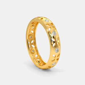 แหวนทอง 14K ประดับเพชรแล็บโกรว์ ลายดอกไม้ - Product Image 1
