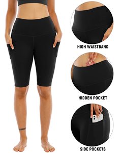 Women Gym Shorts Training <b>Running</b> Short 100% Polyester High Waist Breathable Workout Elastic Waist Sports Yoga Shorts for Women - Product Image 3