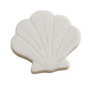 Nouveau Design Shell Forme Blanc Marbre Pierre Dessous De Verre En Relief Naturel Boisson Pad Côtier Décoratif Dessous De Plat Support De Base pour La Maison - Product Image 1