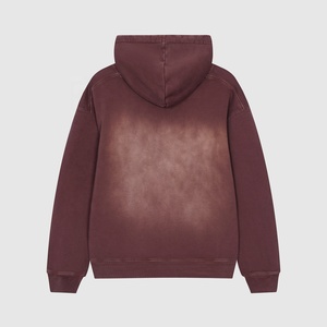 Acid Wash Men <b>Zip</b>-<b>Up</b> Hoodie Oversized 100% Cotton Winter Casual Solid Eco-Friendly <b>Jacket</b> with Pocket - Product Image 5