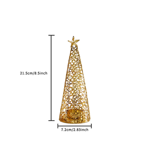Brûleur d'encens en forme de cône doré avec design en maille étoilée, support décoratif d'aromathérapie, utilisation toute saison - Product Image 5