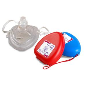 Masker penyelamatan CPR dengan tali elastis, masker Resuscitator saku dewasa/anak dengan casing keras merah - Product Image 2