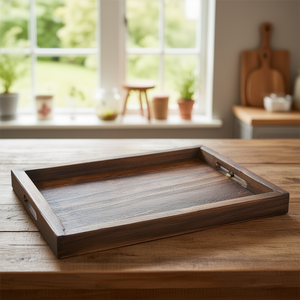Bandeja de Servir de Madera Rústica Hecha a Mano, Moderna, para Desayuno, Cocina, Mesa de Comedor, Decoración del Hogar, Regalo - Product Image 3