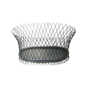 Décoration de cuisine moderne, rangement minimaliste, panier en fer tissé avec poignée, écologique, multifonctionnel, forme rectangulaire, fil noir - Product Image 1