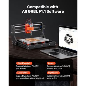 Máquina CNC de 3 Ejes de 60W para Grabado y Fresado de Madera, Área de Trabajo de Aluminio de 300x180x40mm - Product Image 5