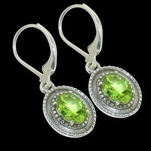 Genuine Green Peridot <b>Earrings</b> 925 <b>Solid</b> Sterling <b>Silver</b> Natural Gemstone Jewelry For Women Elegant Gift - Product Image 2