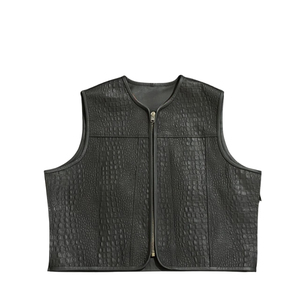 Chaleco de Motociclista para Hombre, de Poliéster/Algodón, con Cierre de Cremallera en Relieve, Cuello en V, Color Personalizado, para Otoño - Product Image 2