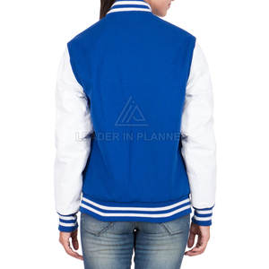 เสื้อแจ็คเก็ตเลตเตอร์แมนผู้หญิงแบบคอตั้ง สีตามสั่ง ราคาสมเหตุสมผล ขายส่ง เสื้อแจ็คเก็ตเลตเตอร์แมนผู้หญิงแบบระบายอากาศได้ดี - Product Image 3