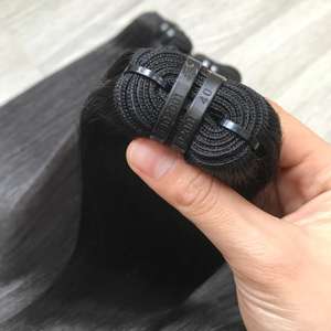 Extensiones de cabello virgen vietnamita 2x6 recto de hueso sedoso Paquetes de color natural con cierre alineado de cutícula - Product Image 2