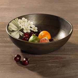 Bol en bois à bord sculpté, bord décoratif, bol de service décoratif pour table à manger, cuisine, décoration intérieure et cadeaux - Product Image 5