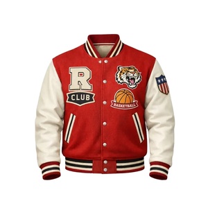 เสื้อแจ็คเก็ตเบสบอล YiXin ลายตัวอักษร สไตล์ลำลอง ทรงหลวม โอเวอร์ไซส์ สำหรับผู้ชาย รุ่นฮิตขายดี ปี 2023 ขายส่ง - Product Image 1