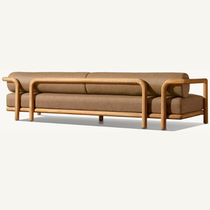 Sofá Moderno de Madera de Teca para Exteriores con Cojines Suaves y Esponjosos, Capacidad para Tres Personas, para Hoteles - Product Image 3