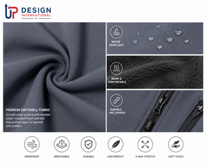 Veste softshell pour homme personnalisée, imperméable, coupe-vent, doublée de polaire, pour la randonnée en plein air, vêtements de travail, avec impression de logo - Product Image 5