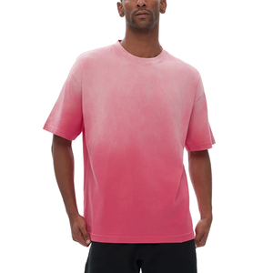 Rose Pink Acid Washed Men's <b>T</b>-Shirts Custom Graphic Print Blank Vintage Drop Shoulder 100% Cotton Loose Fit Printed High Street - Product Image 1