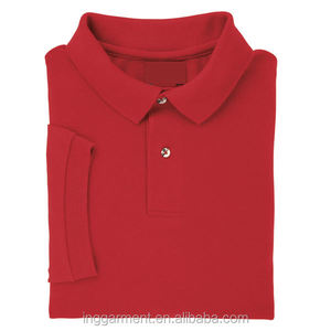 Polo de Algodón de Manga Corta para Hombre, Color Sólido, Corte Regular, Tejido Informal, Teñido Liso, Rojo Vino - Product Image 4