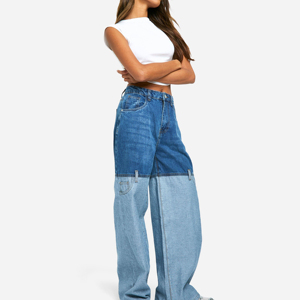 Jeans de Mezclilla de Primera Calidad para Mujer, con Logotipo Personalizado, Pantalones de Mezclilla Lavados, Jeans Rectos de Color Sólido a la Moda para Chicas - Product Image 3