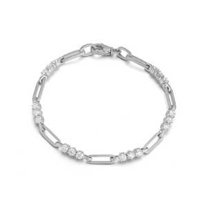Floating Diamond Station Paperclip Link 6.5 Inch Dainty Minimalist Layering Chain <b>Bracelet</b> Manufacturer 14k 18k <b>Solid</b> Real Gold - Product Image 5