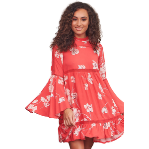Mini vestido con estampado floral para mujer, vestido de moda con corte en A - Product Image 1