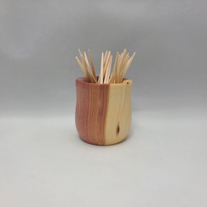 Porta Palillos de Madera Estilo Bambú Natural con Tapa para Cocina, Mesa de Comedor y Suministros de Restaurante - Product Image 1