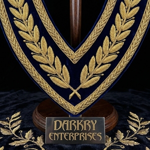 Servicio de Fabricación a Medida de Uniformes de Alta Gama con Bordado de Hilo de Oro, Cuello Alto Azul Marino, Servicio de Fabricante Personalizado OEM ODM - Product Image 5