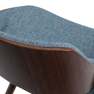 Sedia da pranzo Malden in legno curvato con schienale in legno, colore blu denim - Product Image 4
